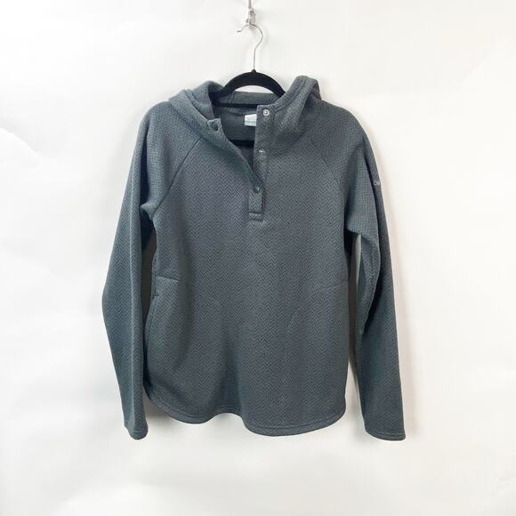 2/$30 Columbia Large Womens Gray Darling Days Quarter Button Fleece Pullover - Picture 1 of 9